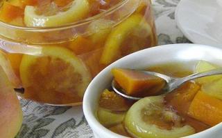 Pumpkin jam with orange and lemon, recipe with photo